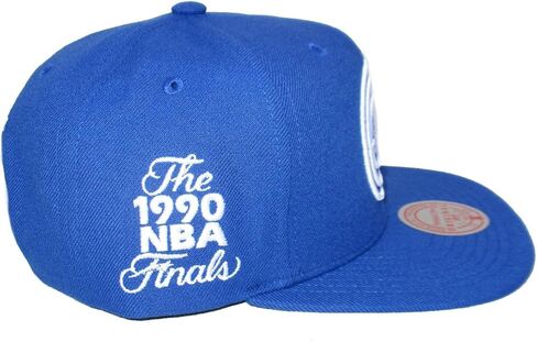 Mitchell & Ness Detroit Pistons The 1990 NBA Finals Snapback Adjustable Hat Cap - Blue in Saudi Arabia