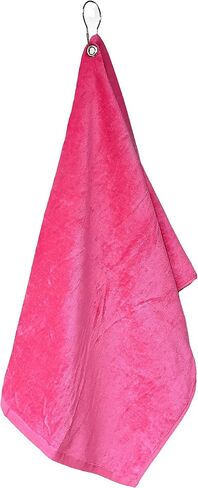 Personalized Cotton Bowling Towel with Embroidered Name with Clip (Pink - Embroidered Name) in Saudi Arabia