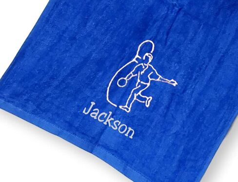 Personalized Cotton Bowling Towel with Embroidered Name with Clip (Pink - Embroidered Name) in Saudi Arabia