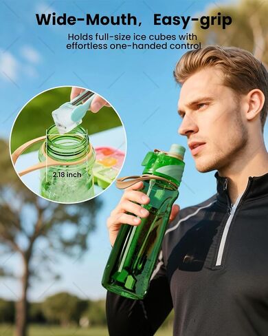 Sport Water Bottle 32oz with 2-in-1 Mist & Sip Function - Large BPA-Free Reusable, Leak-Proof, Silicone Spout Cover & Wide Mouth for Gym,School,Camp,Travel,Outdoor Women Kids - Purple in Saudi Arabia