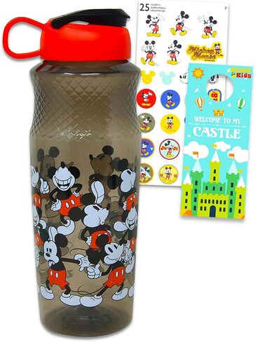 Disney Mickey Mouse Water Bottle for Kids, Boys School Supplies Bundle with Reusable Canteen Plus Stickers and More | Mickey Water Bottle Set in Saudi Arabia