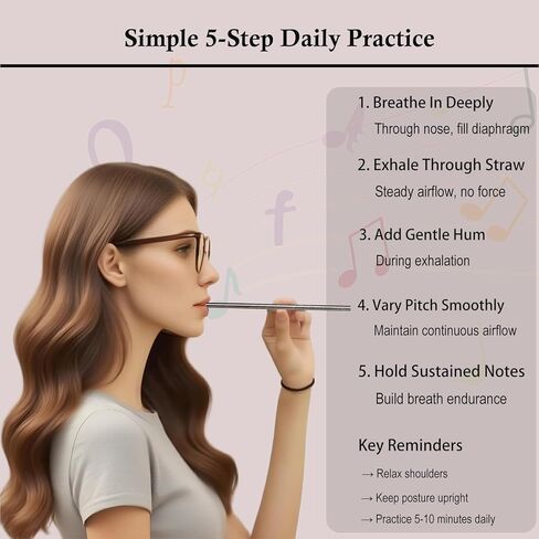 مجموعة أدوات التدريب الصوتي على شكل مصاصة غناء - أداة SOVT مكونة من 4 ماصات معدنية مع فرشاة تنظيف وأنبوب سفر من الخيزران، مدرب صوتي للغناء والتدريب الصوتي/المساعدة العلاجية، محمول للمطربين ومكبرات الصوت والمدربين in Kuwait