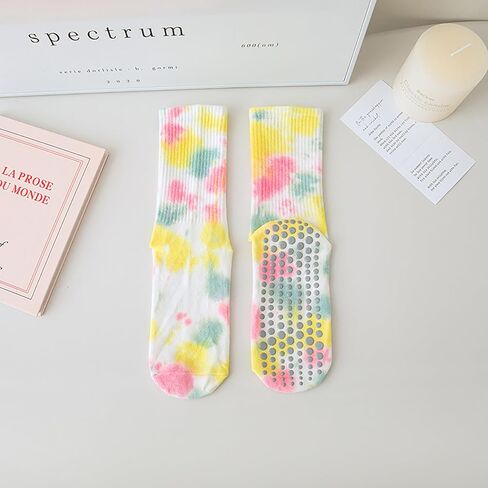 Women's Glue Socks, Tie-dye Color Yoga Non-Slip Long Socks, Fitness Non-Slip Socks, Colorful Socks in Saudi Arabia