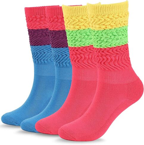 Buauty Neon Slouch Socks 80s 90s Scrunch Leg Warmers Y2k Knee High Socks Outfit in Saudi Arabia