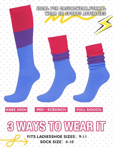 Buauty Neon Slouch Socks 80s 90s Scrunch Leg Warmers Y2k Knee High Socks Outfit in Saudi Arabia
