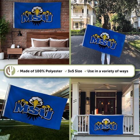 Desert Cactus Morehead State University MSU Flag - 3 x 5 Feet Eagles Banner, Indoor/Outdoor Durable Fabric, 100% Polyester Design (Style 5a) in Saudi Arabia