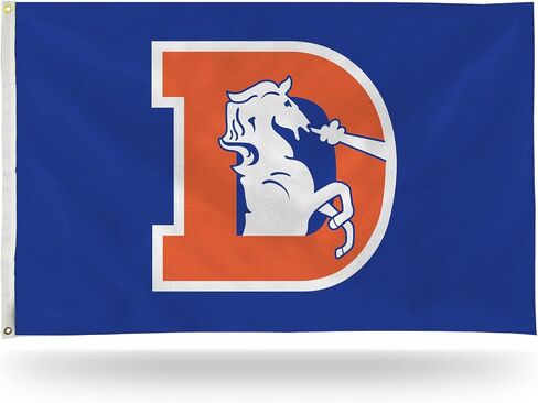 Rico Industries NFL Denver Broncos 3-Foot by 5-Foot Single Sided Banner Flag with Grommets in Saudi Arabia