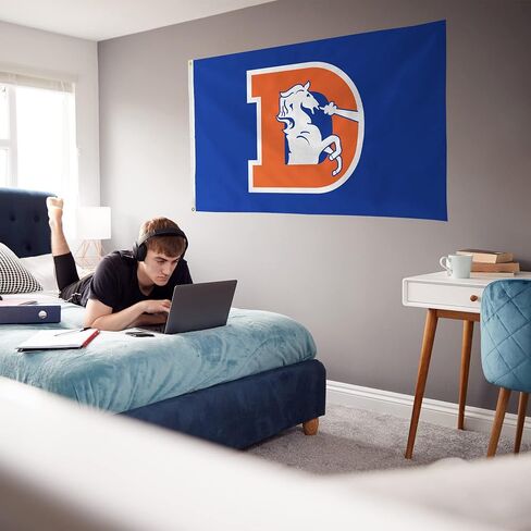 Rico Industries NFL Denver Broncos 3-Foot by 5-Foot Single Sided Banner Flag with Grommets in Saudi Arabia