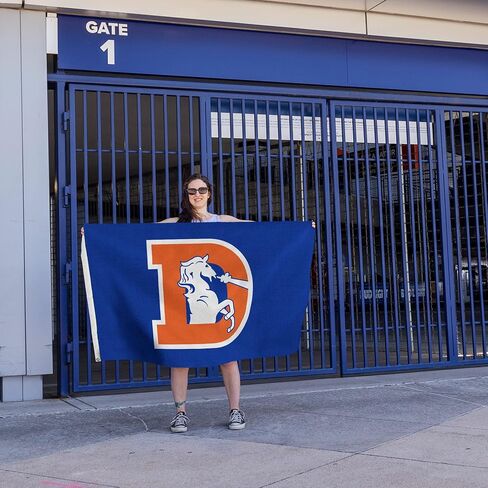 Rico Industries NFL Denver Broncos 3-Foot by 5-Foot Single Sided Banner Flag with Grommets in Saudi Arabia
