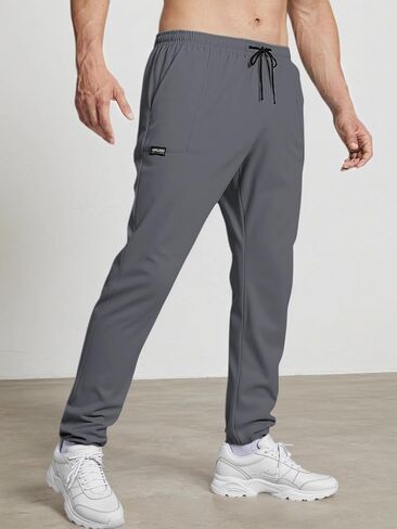 Men's Athletic Pants Elastic Waist with Pockets Breathable Gym in Saudi Arabia