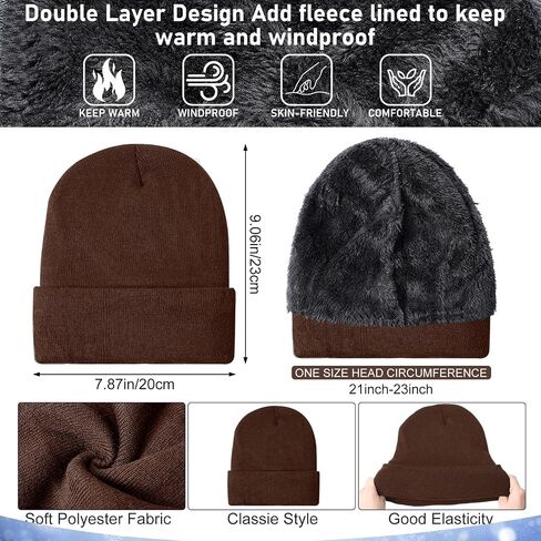 2 Pcs Winter Beanie Hat Touchscreen Gloves Set, Knit Fleece Lined Beanie Skull Cap Gloves for Men and Women in Saudi Arabia