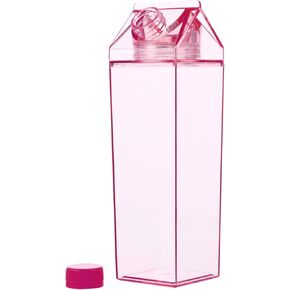 Alipis 500Ml Fresh Bottle Leakproof Reusable Milk Container Clear Colorful Square Drink Bottle for Travel Outdoor Sports and Home Use in Kuwait