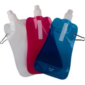 Clever Creations Collapsible Sports Water Bottle 3 Pack, Foldable Leak Proof Travel Bottles for Camping and Hiking, 480 mL Capacity, Blue, Orange, and Green in Kuwait