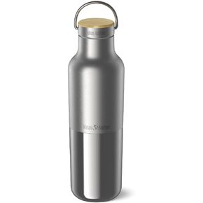 زجاجة مياه معزولة Rise Reflect من Klean Kanteen - زجاجة مياه قابلة لإعادة الاستخدام للترطيب السريع - عزل للمكنسة الكهربائية - آمنة للغسل في غسالة الأطباق - غطاء من الخيزران - الفولاذ المقاوم للصدأ - 20 أونصة in Kuwait