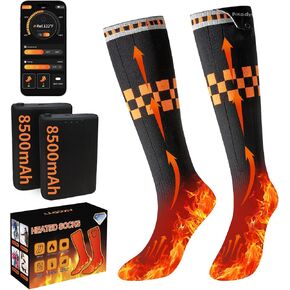 Heated Socks with App Control for Men Women, 5V 8500mAh Battery Rechargeable, Electric Heating Warm Socks Work Up to 10 Hours for Hunting, Camping, Hiking, Walking, Fishing, Cycling, Outdoor Work in Saudi Arabia