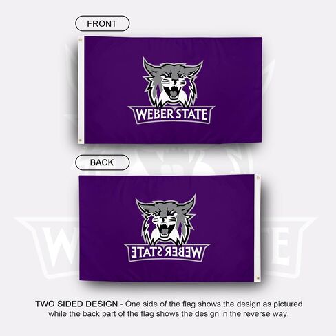 Desert Cactus Weber State University WSU Flag - 3 x 5 Feet Wildcats Banner, Indoor/Outdoor Durable Fabric, 100% Polyester Design (Style 1) in Saudi Arabia