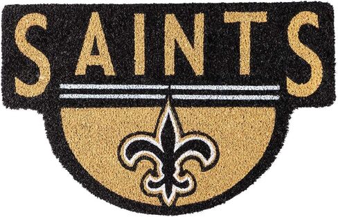 Team Sports America Officially Licensed NFL Fan Gear New Orleans Saints, Shaped Coir Door Mat Floor Mat Sports Accessories and Gift for Home Office and Fan Cave in Saudi Arabia