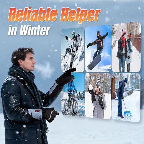 Heated Gloves for Women Men, 3 Heating Levels Hand Warmers Rechargeable with Touchscreen, 7.4V/3200mAh Battery Windproof & Waterproof Electric Winter Gloves for Motorcycle Ski Camping in Saudi Arabia