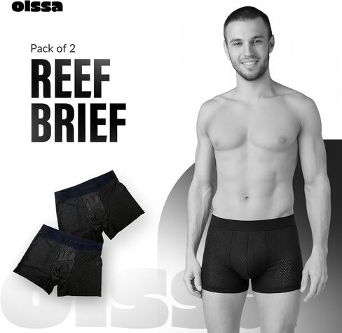 Reef Brief Pack of 2 | Men's Brief Underwear with Quick-Dry Mesh, Lightweight & Breathable Briefs for Fitness, Swim in Saudi Arabia