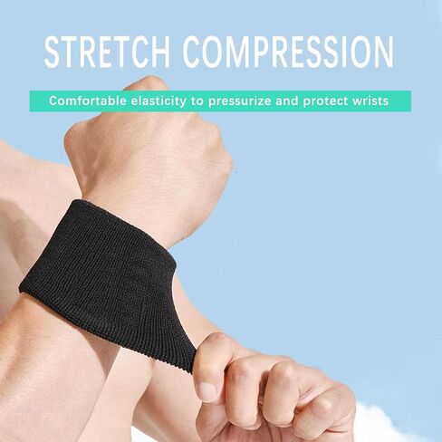 6 Pairs Sports Wristbands, JEMLYD Wrist Sweatbands for Men & Women, Stretchy & Sweat Absorbing Cotton Terry,Perfect for Basketball, Football, Tennis, Soccer, Running & Working Out(Multicolored) in Saudi Arabia
