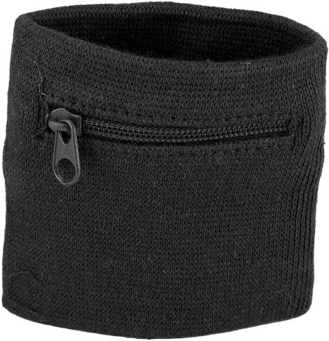Wrist Band Wallets, Sweat Bands Wristbands Health Gear Sport Coin Keys Storage Pouch Wallets Breathable Pocket Sweatband Wallet with Zipper for Gym Running Basketball Hiking Jogging Black in Saudi Arabia