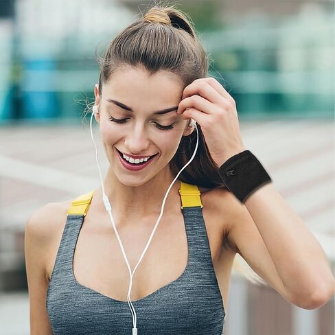 Wrist Band Wallets, Sweat Bands Wristbands Health Gear Sport Coin Keys Storage Pouch Wallets Breathable Pocket Sweatband Wallet with Zipper for Gym Running Basketball Hiking Jogging Black in Saudi Arabia