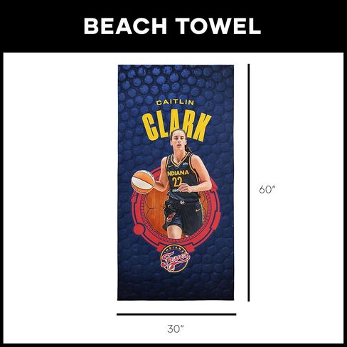 Northwest Caitlin Clark WNBA Indiana Fever Microfiber Beach Towel, 30 x 60 inches, Multi in Saudi Arabia