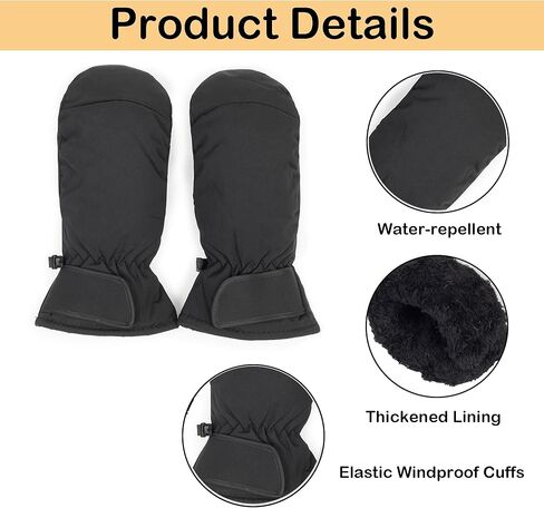 Winter Ski Mittens for Men Women Winter Warm Mitts Windproof Snowboarding Gloves for Cold Weather in Kuwait