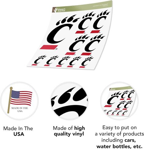 Desert Cactus University of Cincinnati Sticker Bearcats UC Vinyl Decals Laptop Water Bottle Car Scrapbook T3 (Type 3-1) in Saudi Arabia