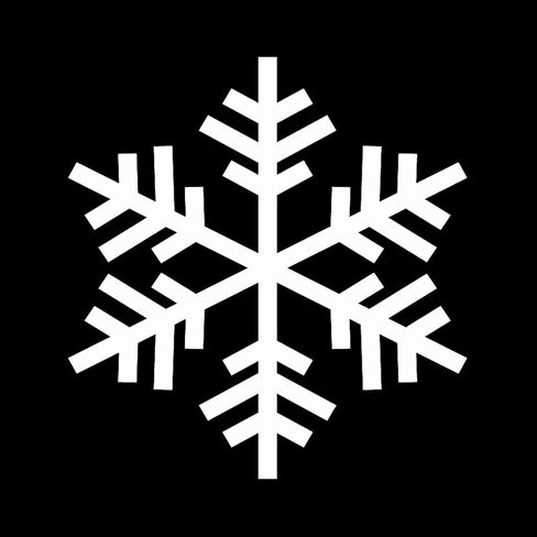 Snowflake Outline Silhouette Winter 6" Vinyl Sticker Car Decal (6" White) in Saudi Arabia