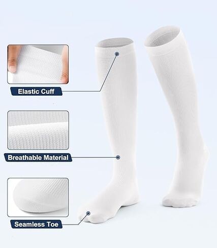 A Pair of Knee High Compression Socks for Men and Women - Stretchy Socks Suitable For Running, Cycling in Saudi Arabia