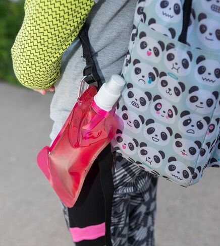 Clever Creations Collapsible Sports Water Bottle 3 Pack, Foldable Leak Proof Travel Bottles for Camping and Hiking, 480 mL Capacity, Blue, Orange, and Green in Kuwait