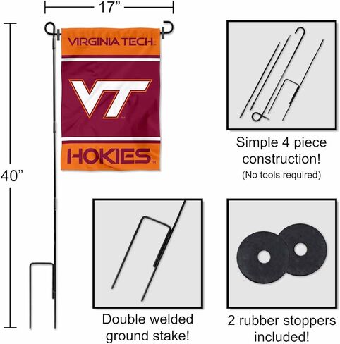 علم حديقة Virginia Tech Hokies مع حامل حامل in Kuwait