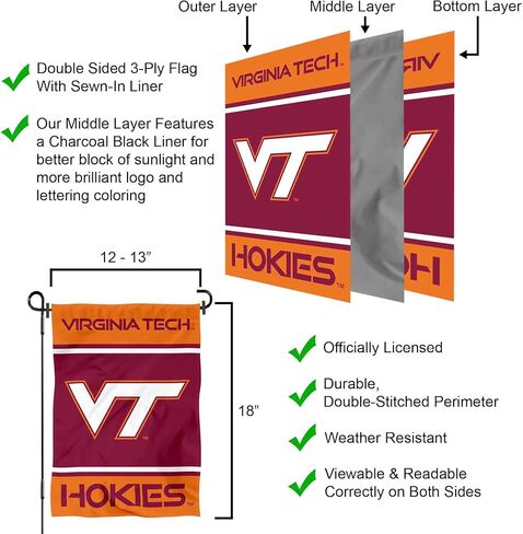 علم حديقة Virginia Tech Hokies مع حامل حامل in Kuwait