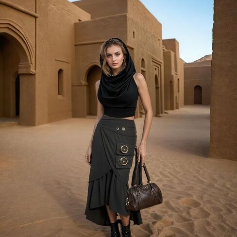 Boho Raw-Edge Crop Top – Adjustable Halter with Open Back & Cross-Wrap Design, 100% Cotton Beach Cover Up in Saudi Arabia