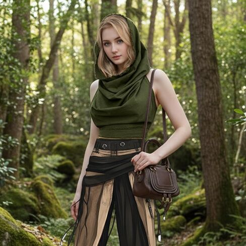 بلوزة Boho ذات حافة خام - رسن قابل للتعديل مع ظهر مفتوح وتصميم متقاطع، غطاء للشاطئ مصنوع من القطن بنسبة 100% in Kuwait