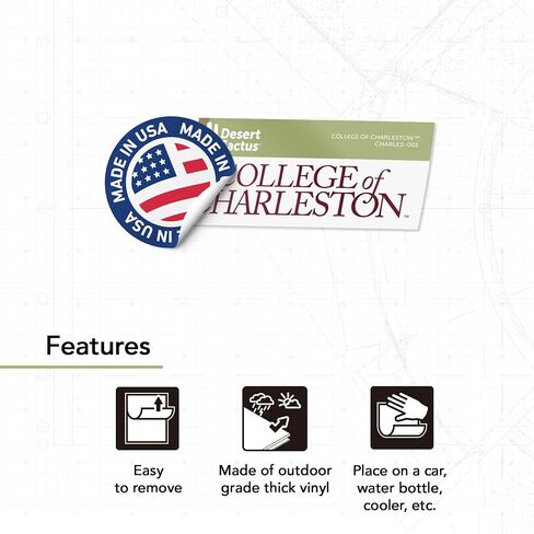 Desert Cactus College of Charleston Sticker Cougars C of C Vinyl Decal Laptop Water Bottle Car Scrapbook (IND 001) in Saudi Arabia