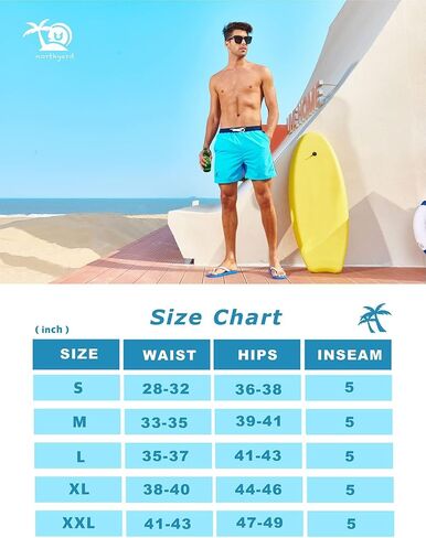 Men's Swim Trunks Quick Dry Board Shorts with 3 Pockets Beach Shorts for Men in Saudi Arabia