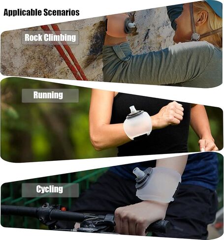 زجاجة مياه للمعصم سعة 7 أونصة مع غطاء وفوهة ملتوية، بدون مصاصة، زجاجة مياه قابلة للحمل للجري وصالة الألعاب الرياضية وفي الهواء الطلق، تصميم مضغوط خالٍ من مادة BPA، قطعتان باللون الأبيض الشفاف in Kuwait