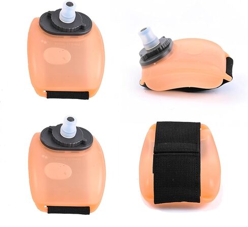 زجاجة مياه للمعصم سعة 7 أونصة مع غطاء وفوهة ملتوية، بدون مصاصة، زجاجة مياه قابلة للحمل للجري وصالة الألعاب الرياضية وفي الهواء الطلق، تصميم مضغوط خالٍ من مادة BPA، قطعتان باللون الأبيض الشفاف in Kuwait