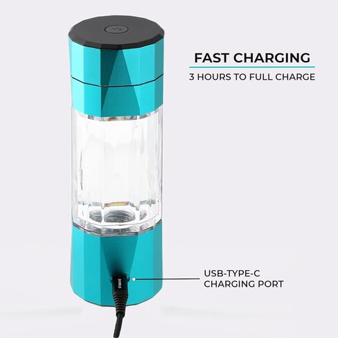 مولد زجاجة مياه هيدروجين H2-Max مع غشاء SPE/PEM، تم اختباره في مختبر الولايات المتحدة من قبل طرف ثالث (6.1 جزء في المليون)، سعة محمولة 7 أونصة in Kuwait