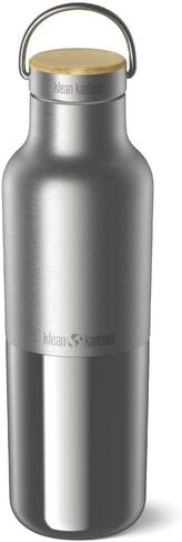 زجاجة مياه معزولة Rise Reflect من Klean Kanteen - زجاجة مياه قابلة لإعادة الاستخدام للترطيب السريع - عزل للمكنسة الكهربائية - آمنة للغسل في غسالة الأطباق - غطاء من الخيزران - الفولاذ المقاوم للصدأ - 20 أونصة in Saudi Arabia