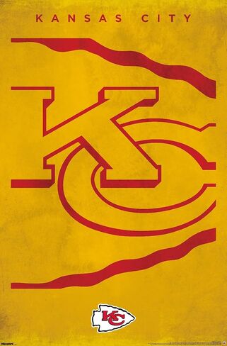 ملصق حائط من Trends International NFL Kansas City Chiefs - شعار 25، مقاس 34 طول × 22.4 عرض، نسخة غير مؤطرة in Kuwait