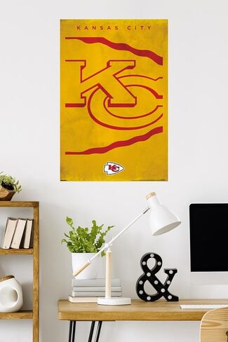 ملصق حائط من Trends International NFL Kansas City Chiefs - شعار 25، مقاس 34 طول × 22.4 عرض، نسخة غير مؤطرة in Kuwait