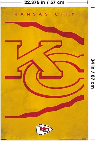 ملصق حائط من Trends International NFL Kansas City Chiefs - شعار 25، مقاس 34 طول × 22.4 عرض، نسخة غير مؤطرة in Kuwait