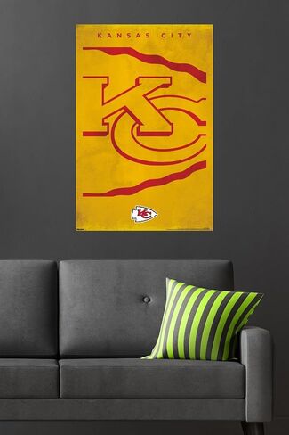 ملصق حائط من Trends International NFL Kansas City Chiefs - شعار 25، مقاس 34 طول × 22.4 عرض، نسخة غير مؤطرة in Kuwait
