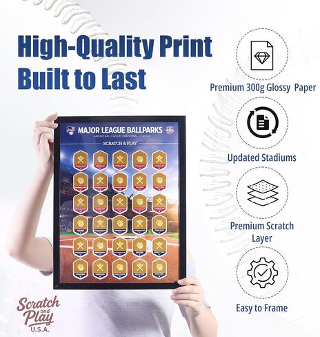 2026 Major League Ballparks Scratch-Off Poster, 12x16 in Saudi Arabia