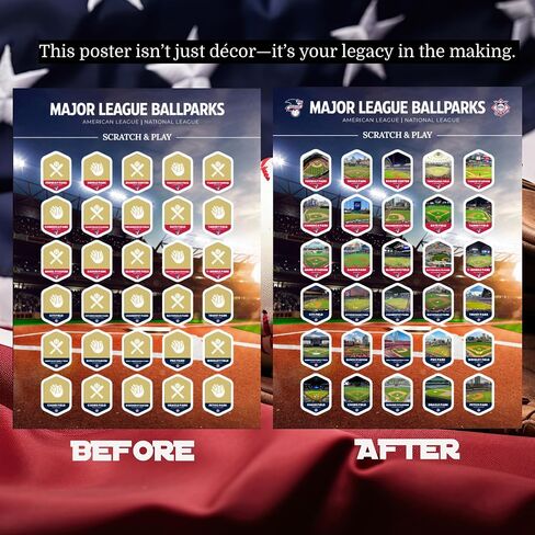 2026 Major League Ballparks Scratch-Off Poster, 12x16 in Saudi Arabia