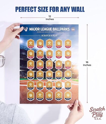 2026 Major League Ballparks Scratch-Off Poster, 12x16 in Saudi Arabia