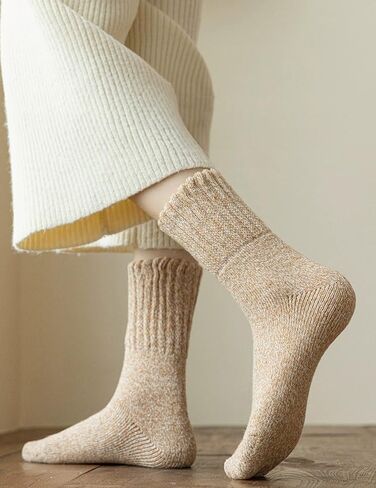 Cotton Thick Socks for Women Warm Cozy Thermal Crew Soft Knit Winter Comfy Sock Cold Weather Hiking Ski Outdoor Boot in Saudi Arabia